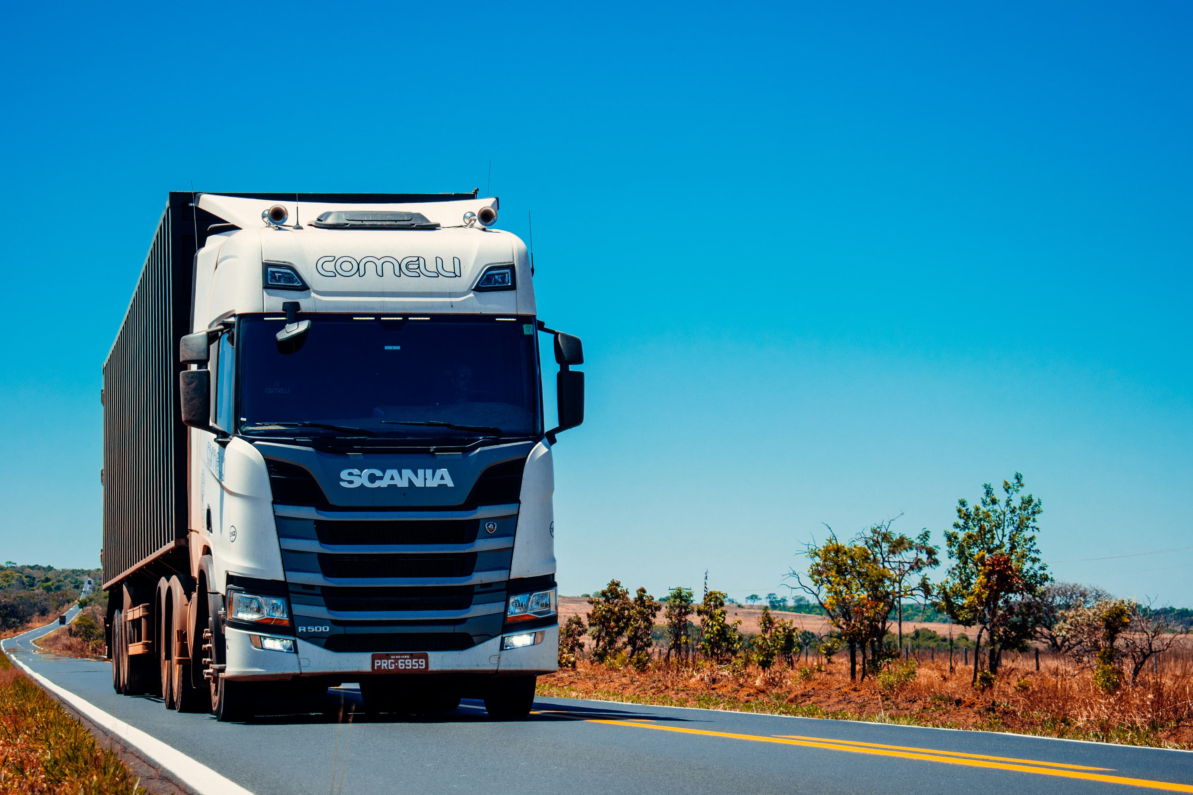 Logistics truck on the move